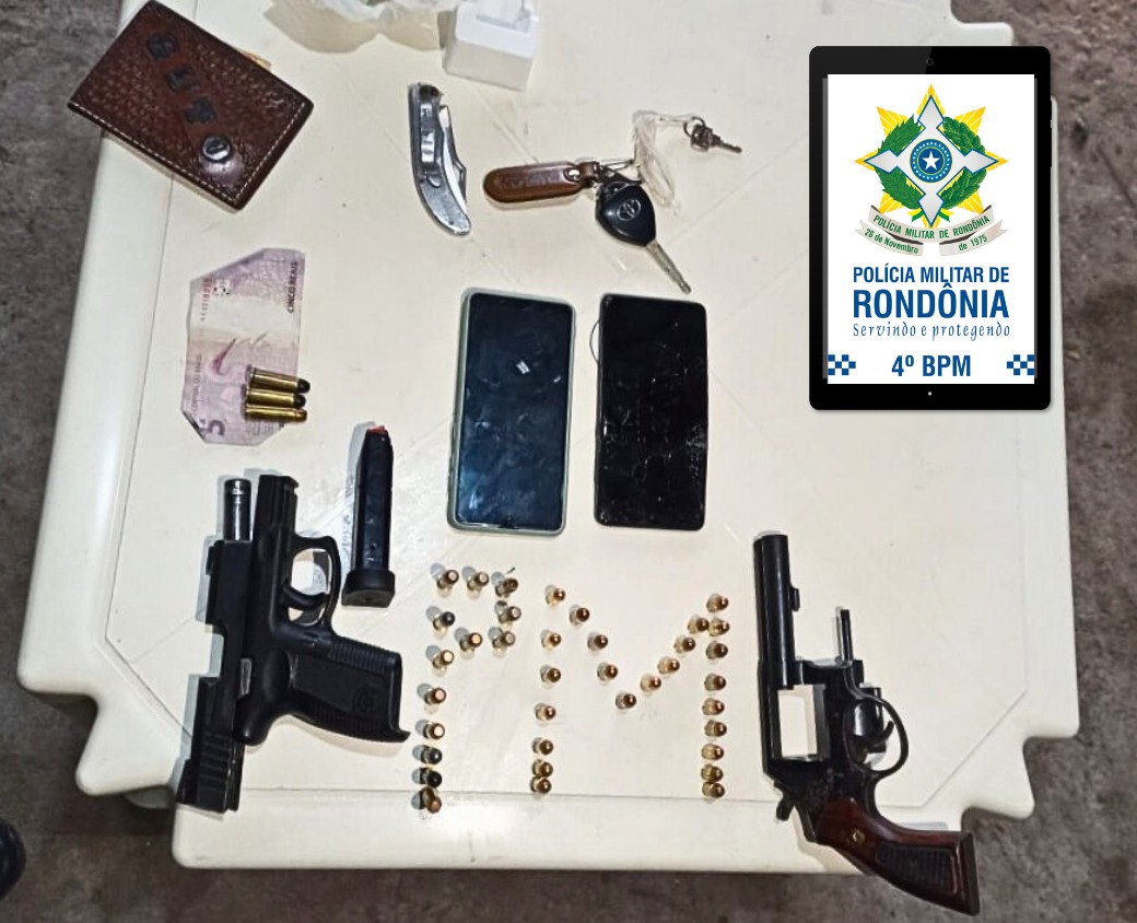 Polícia Militar apreende duas armas de fogo após denúncia de invasão de